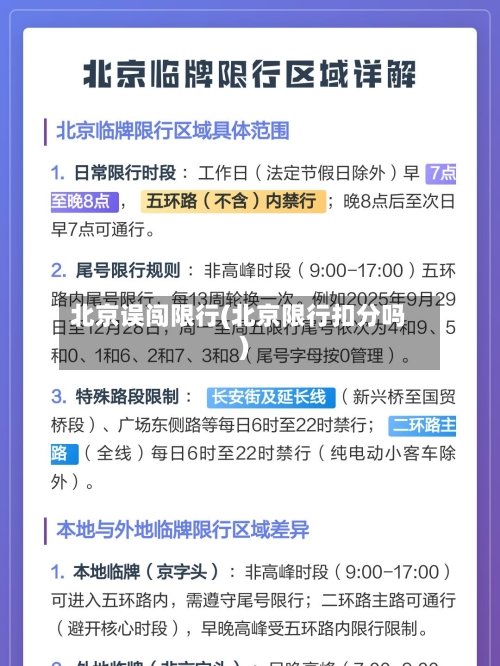 北京误闯限行(北京限行扣分吗)