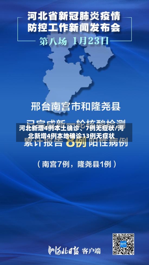 河北新增4例本土确诊、7例无症状/河北新增4例本地确诊13例无症状