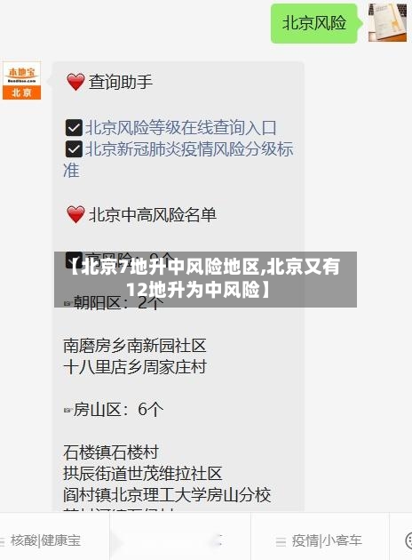 【北京7地升中风险地区,北京又有12地升为中风险】-第2张图片