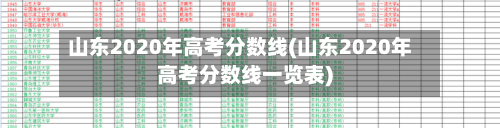山东2020年高考分数线(山东2020年高考分数线一览表)-第2张图片