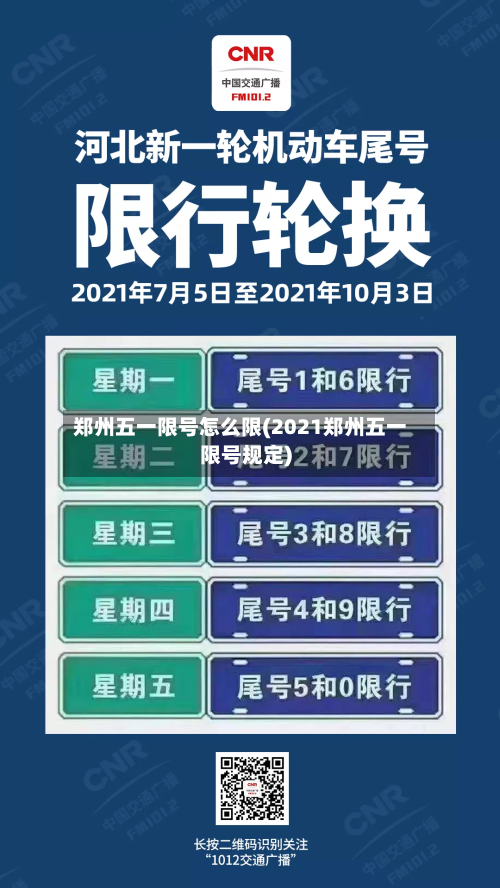 郑州五一限号怎么限(2021郑州五一限号规定)