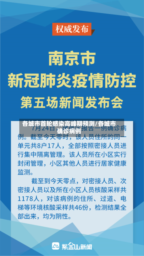 各城市首轮感染高峰期预测/各城市确诊病例