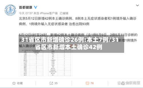 31省区市新增确诊26例:本土7例/31省区市新增本土确诊42例-第2张图片