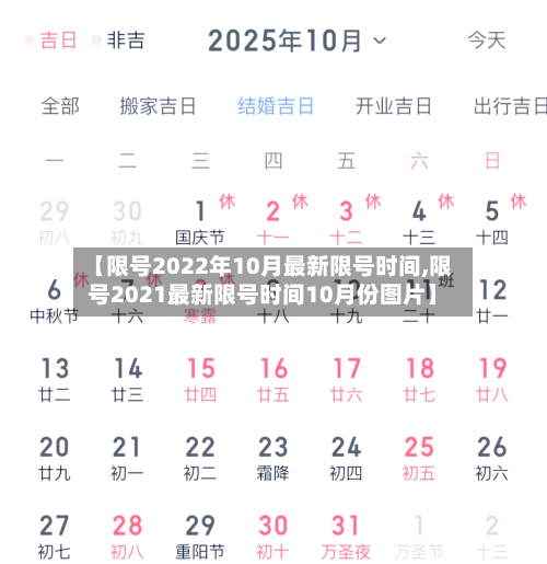 【限号2022年10月最新限号时间,限号2021最新限号时间10月份图片】