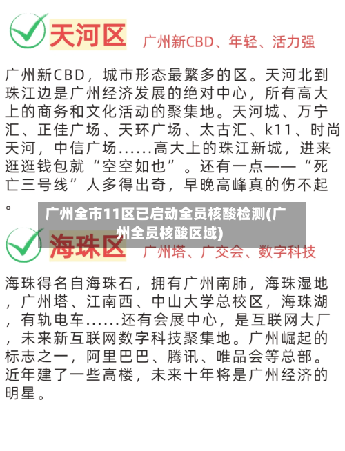 广州全市11区已启动全员核酸检测(广州全员核酸区域)-第2张图片