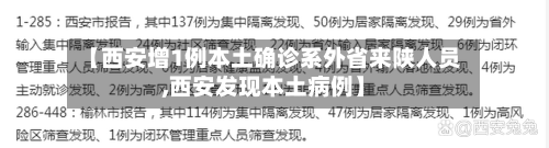 【西安增1例本土确诊系外省来陕人员,西安发现本土病例】-第3张图片