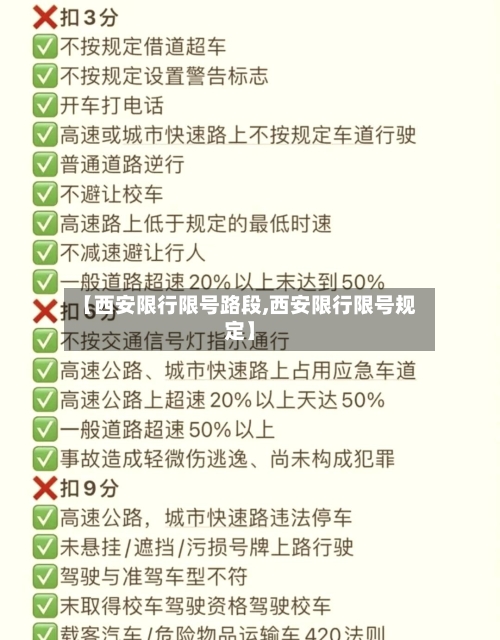 【西安限行限号路段,西安限行限号规定】