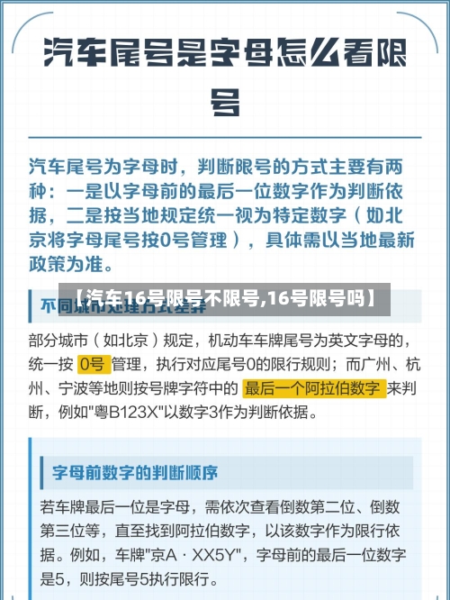 【汽车16号限号不限号,16号限号吗】