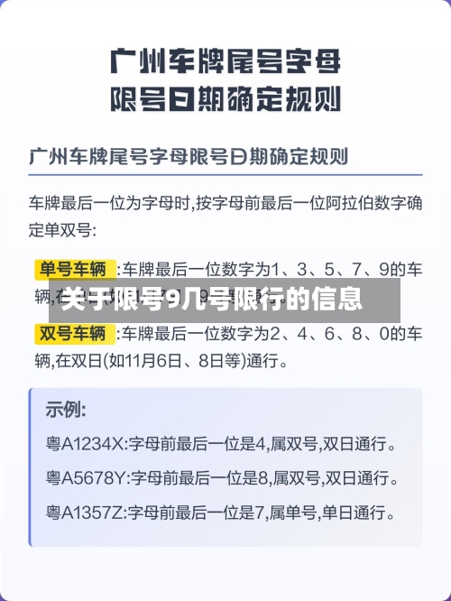 关于限号9几号限行的信息