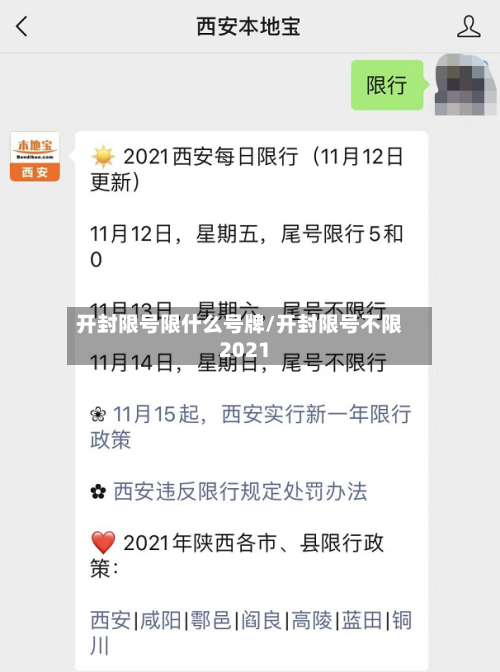 开封限号限什么号牌/开封限号不限2021