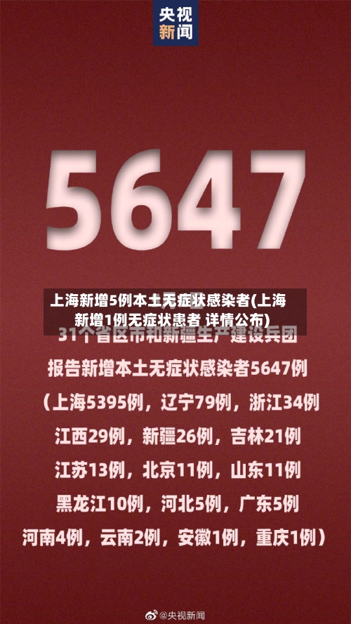 上海新增5例本土无症状感染者(上海新增1例无症状患者 详情公布)-第2张图片
