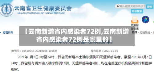 【云南新增省内感染者72例,云南新增省内感染者72例是哪里的】-第3张图片