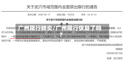 广州限行肺炎/广州限行恢复了吗?-第3张图片
