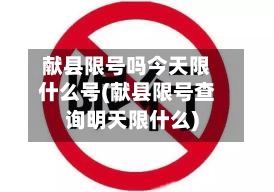 献县限号吗今天限什么号(献县限号查询明天限什么)-第3张图片