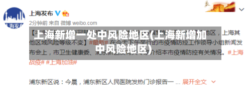 上海新增一处中风险地区(上海新增加中风险地区)-第2张图片