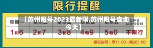 【苏州限号2023最新限,苏州限号查询今天】