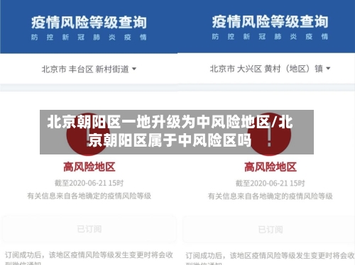 北京朝阳区一地升级为中风险地区/北京朝阳区属于中风险区吗