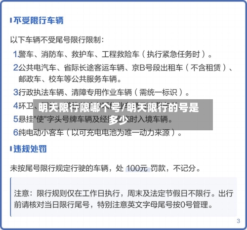 明天限行限哪个号/明天限行的号是多少