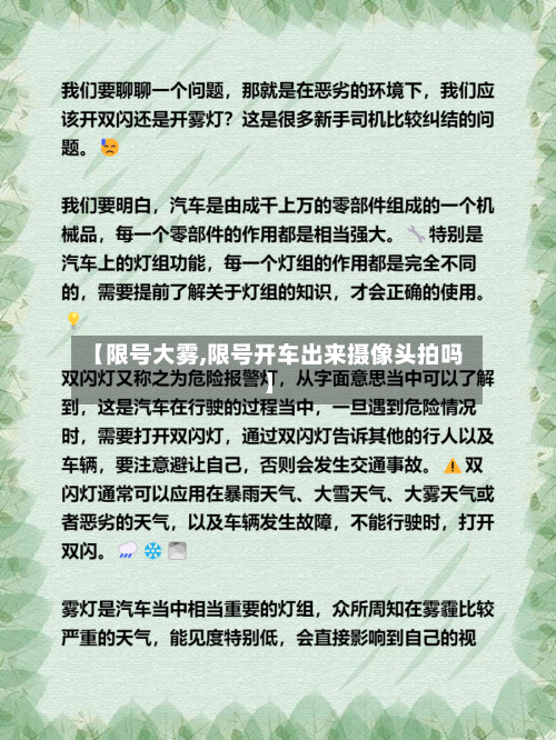 【限号大雾,限号开车出来摄像头拍吗】