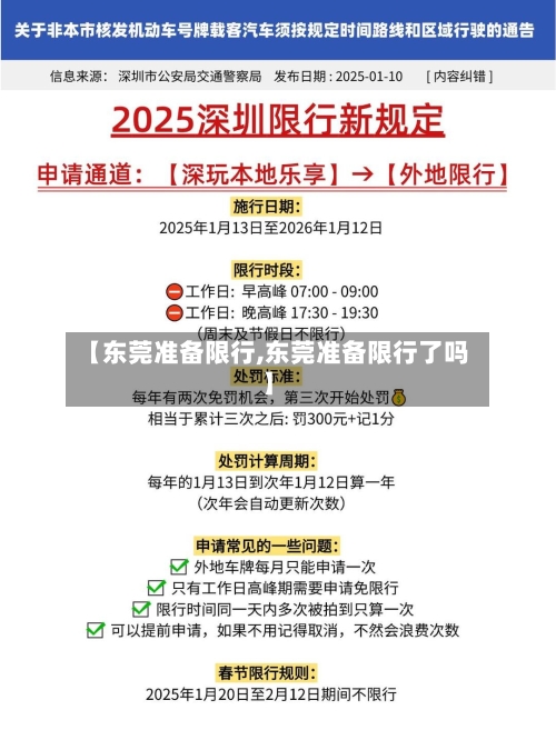 【东莞准备限行,东莞准备限行了吗】