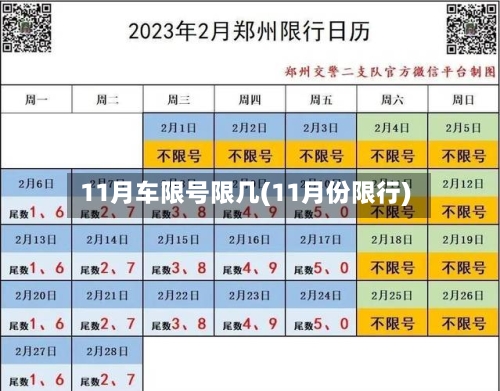 11月车限号限几(11月份限行)