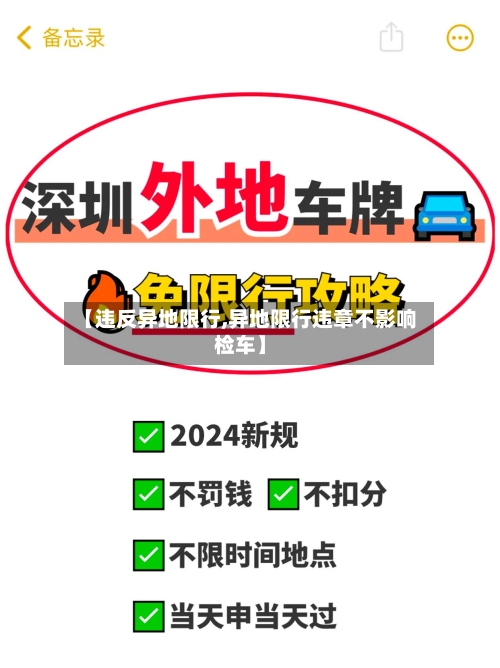 【违反异地限行,异地限行违章不影响检车】