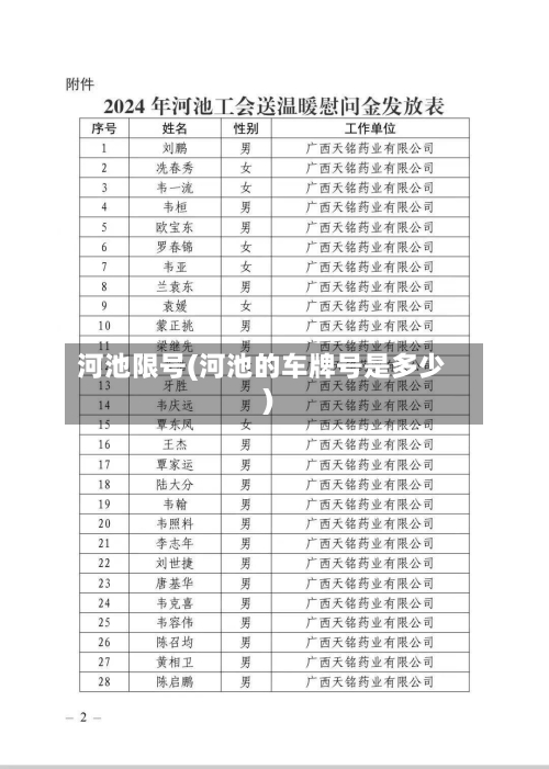 河池限号(河池的车牌号是多少)-第3张图片