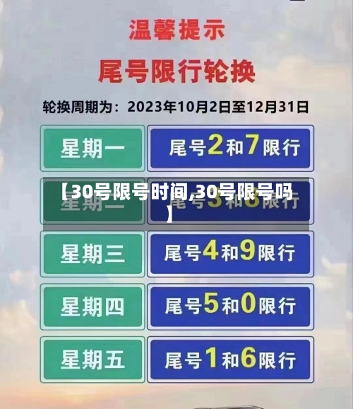 【30号限号时间,30号限号吗】-第2张图片