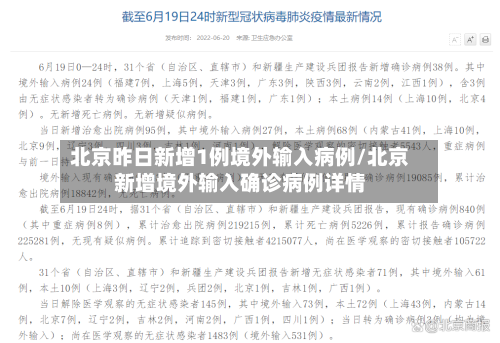 北京昨日新增1例境外输入病例/北京新增境外输入确诊病例详情-第2张图片