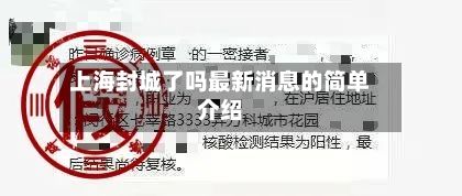 上海封城了吗最新消息的简单介绍