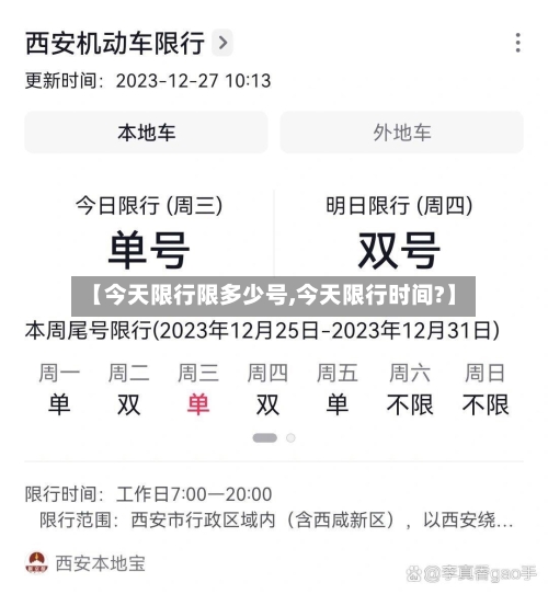 【今天限行限多少号,今天限行时间?】