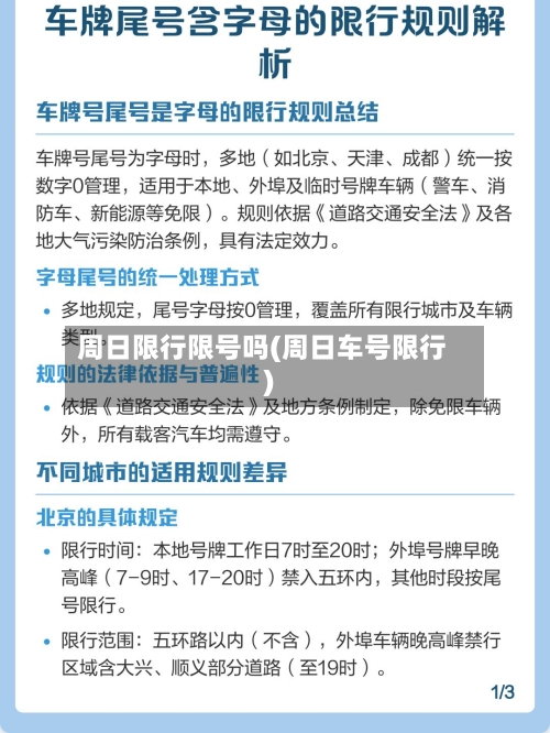 周日限行限号吗(周日车号限行)-第3张图片