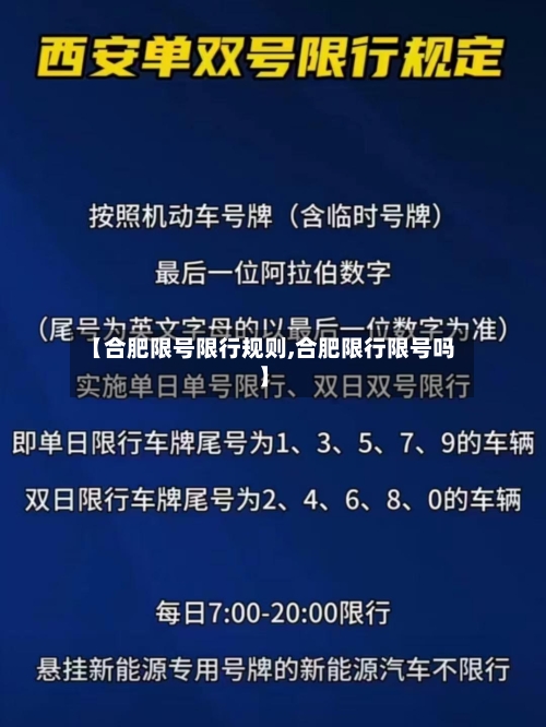 【合肥限号限行规则,合肥限行限号吗】