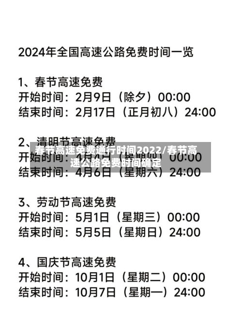 春节高速免费通行时间2022/春节高速公路免费时间确定-第3张图片