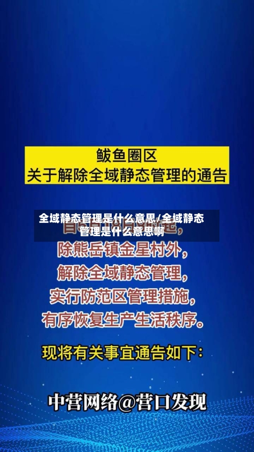 全域静态管理是什么意思/全域静态管理是什么意思啊