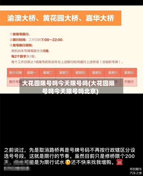 大花园限号吗今天限号吗(大花园限号吗今天限号吗北京)