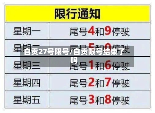 自贡27号限号/自贡限号结束了吗-第3张图片