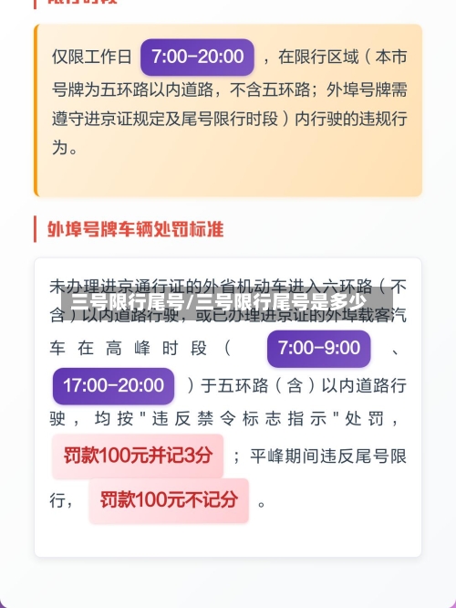 三号限行尾号/三号限行尾号是多少