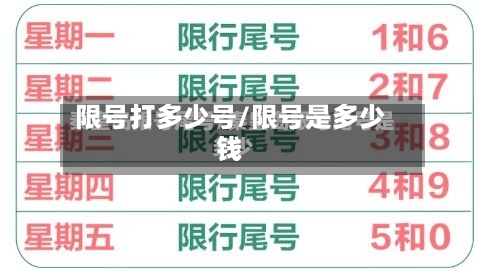 限号打多少号/限号是多少钱-第2张图片