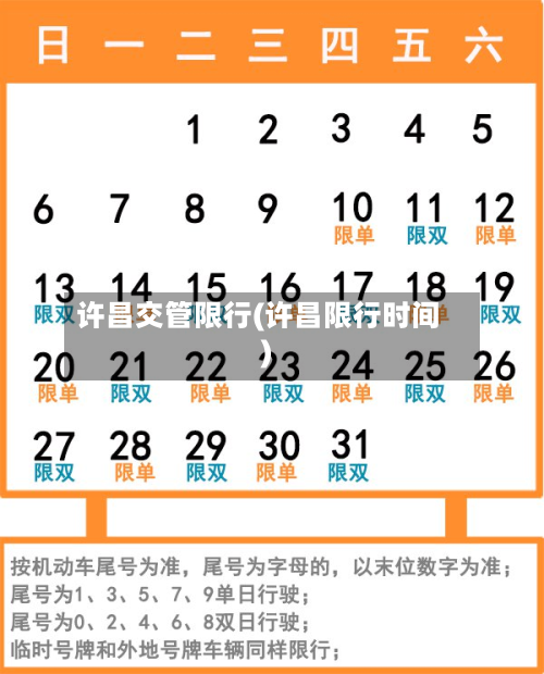 许昌交管限行(许昌限行时间)
