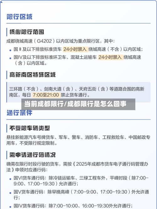 当前成都限行/成都限行是怎么回事