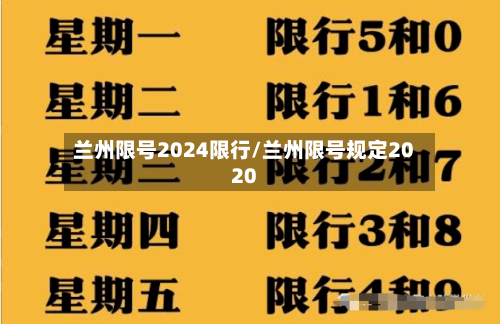 兰州限号2024限行/兰州限号规定2020