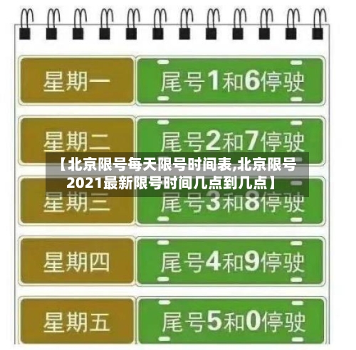 【北京限号每天限号时间表,北京限号2021最新限号时间几点到几点】