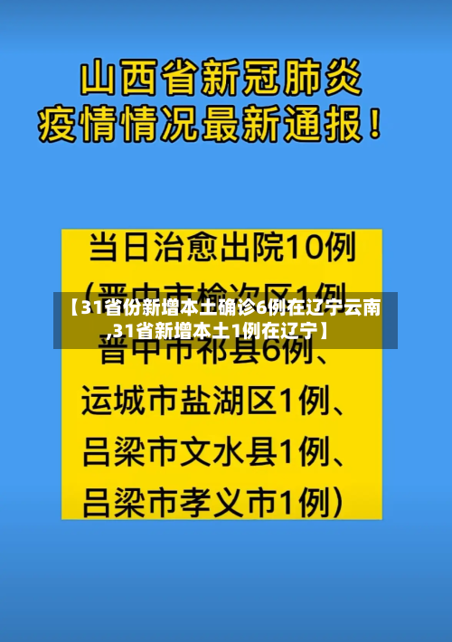 【31省份新增本土确诊6例在辽宁云南,31省新增本土1例在辽宁】