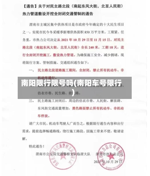 南阳限行限号吗(南阳车号限行)