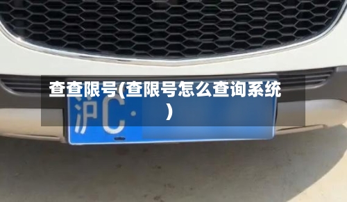 查查限号(查限号怎么查询系统)-第3张图片
