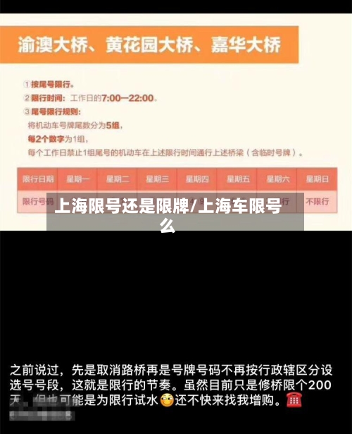 上海限号还是限牌/上海车限号么-第2张图片