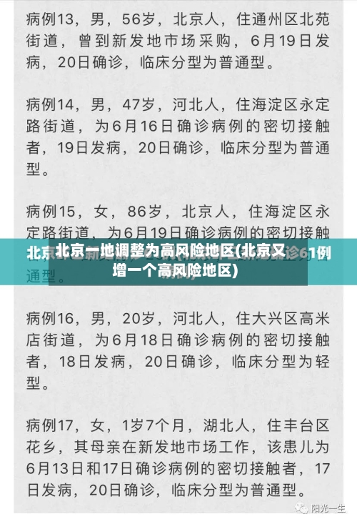 北京一地调整为高风险地区(北京又增一个高风险地区)-第3张图片