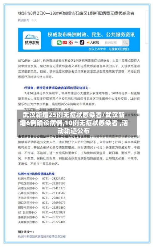 武汉新增25例无症状感染者/武汉新增6例确诊病例,10例无症状感染者 ,活动轨迹公布