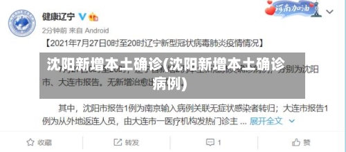 沈阳新增本土确诊(沈阳新增本土确诊病例)-第2张图片